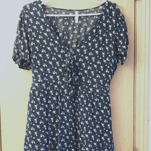 Cutout Floral Mini Dress